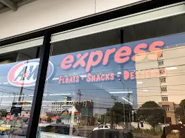 กราฟิก A&W express ติดกระจกหน้าร้าน